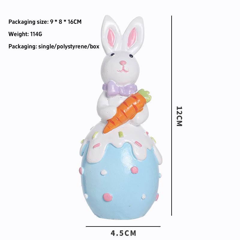 Ins Cute Rabbit Resurrection Egg Resin Ornament Easter Atmosphere Decoration Home Party Gift Children'S New Year Gift