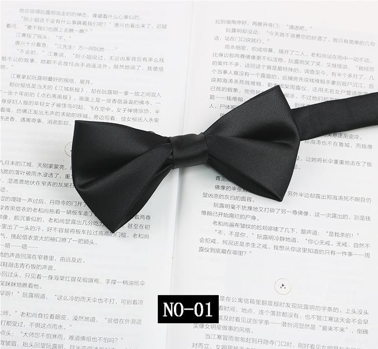 Solid Color Bow Tie Men'S Wedding Groom Banquet Gentleman Photography Shirt Black Burgundy Simple Trendy Bow