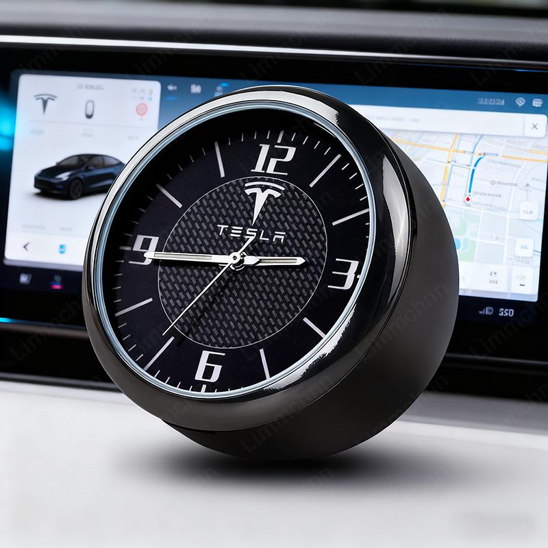 Für Tesla Model 3 Model S Model X Model Y Roadster SpaceX Autoaufkleber Auto Autoteile Auto Uhr Lüftungsschlitz Armaturenbrett Dekorativ
