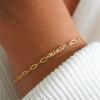 Mother's Day Gift Mama Titanium Steel Bracelet with Genuine Gold Plated and Color Preserved English Alphabet Jewelry