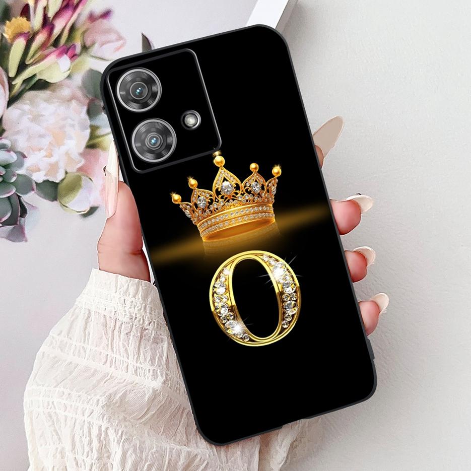 For Motorola Edge 40 Neo Case XT2307-1 Cute Crown Letters Cover Soft Silicone Phone Cases For Motorola Edge 40 Edge40 Neo Fundas