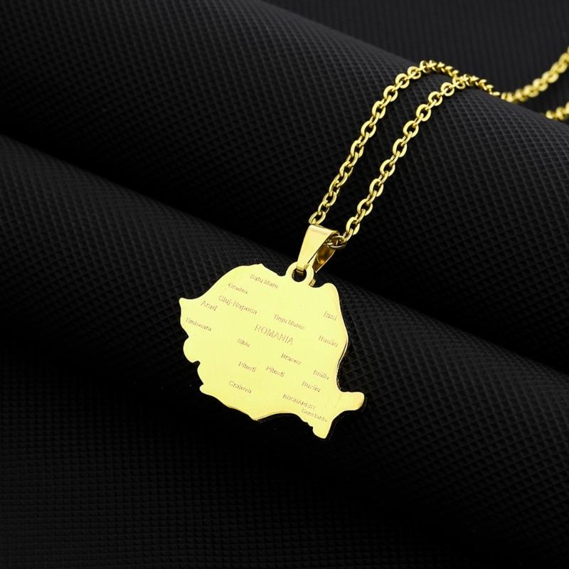Rumänien Karte Flagge Anhänger Halskette Länderumriss Schlüsselbein Kette Choker Halskette Schmuck Rumänien Symbol Halskette