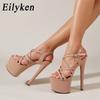 Fashion Eilyken Classics Super Ultra-High Heels 16 CM Womens Sandals Sexy Buckle Strap Platform Banquet Pumps Shoes Zapatos Mujer