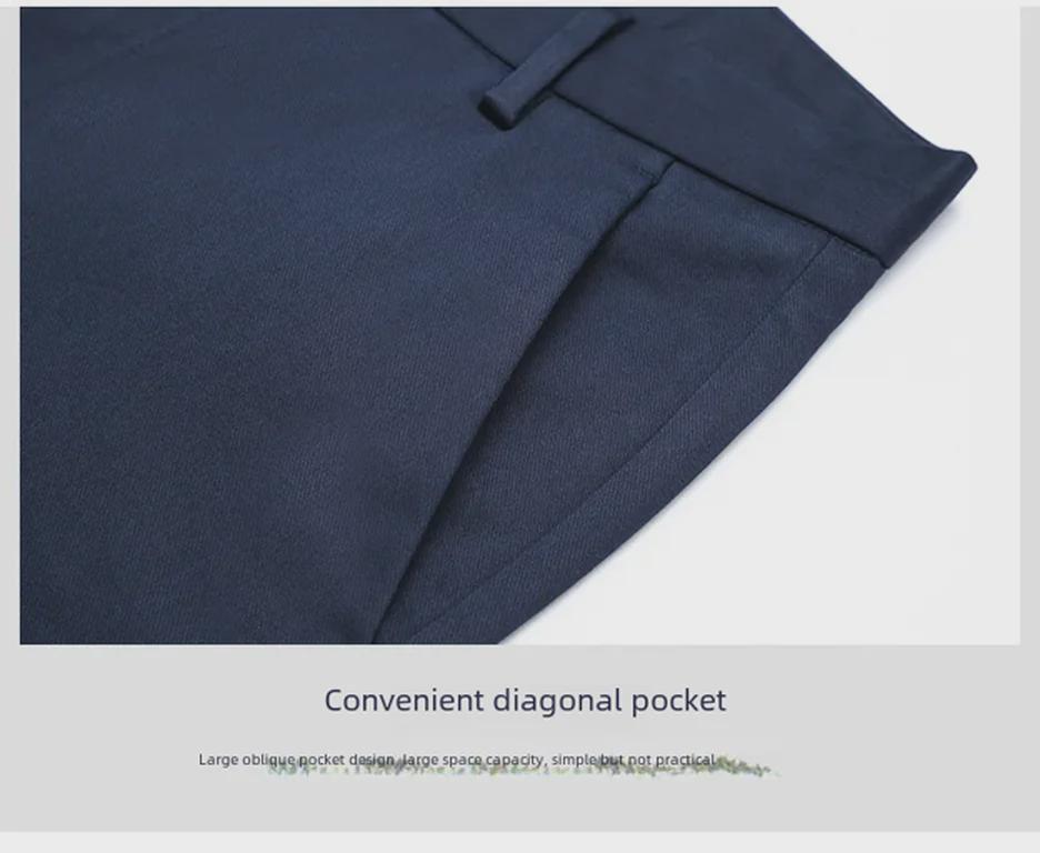 Calças de Conforto de Fibra de Bambu para Homem Four Seasons - Tamanho Grande, Corte Solto, Retas, Calças Casuais para Negócios