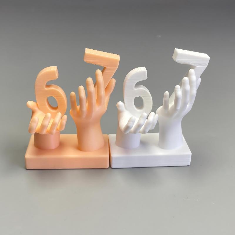 3D Printed 67 Hand Sculpture Creative Abstract Design Smooth Finish Ornament for Desk Living Room Office Home Decor