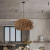 JOYINLED Japanese Retro Rattan Pendant Light, Brown 40/50/60cm Hand-Woven Rattan Chandelier for Dining Room Kitchen Bedroom Lamo