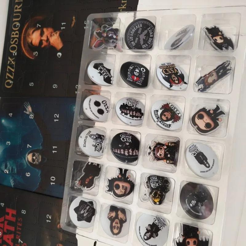 24 Days New Ozzy Osbourne Motorcycle Bell Advent Calendar Ozzy Osbourne 2D Acrylic Pendant Christmas Countdown Advent Calendar Gift