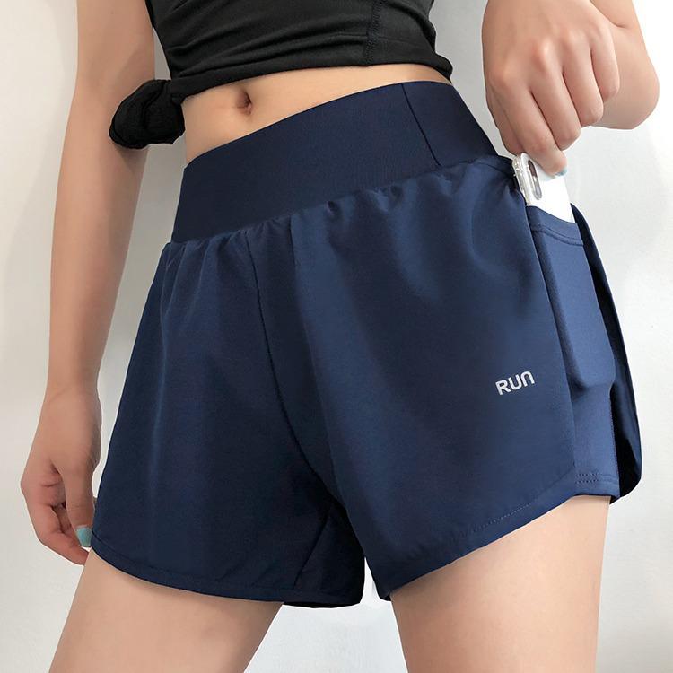 Shorts de Yoga e Corrida Feminino 2 em 1 de Cintura Alta - Anti-Exposição, Emagrecedor, Roupa Ativa de Verão