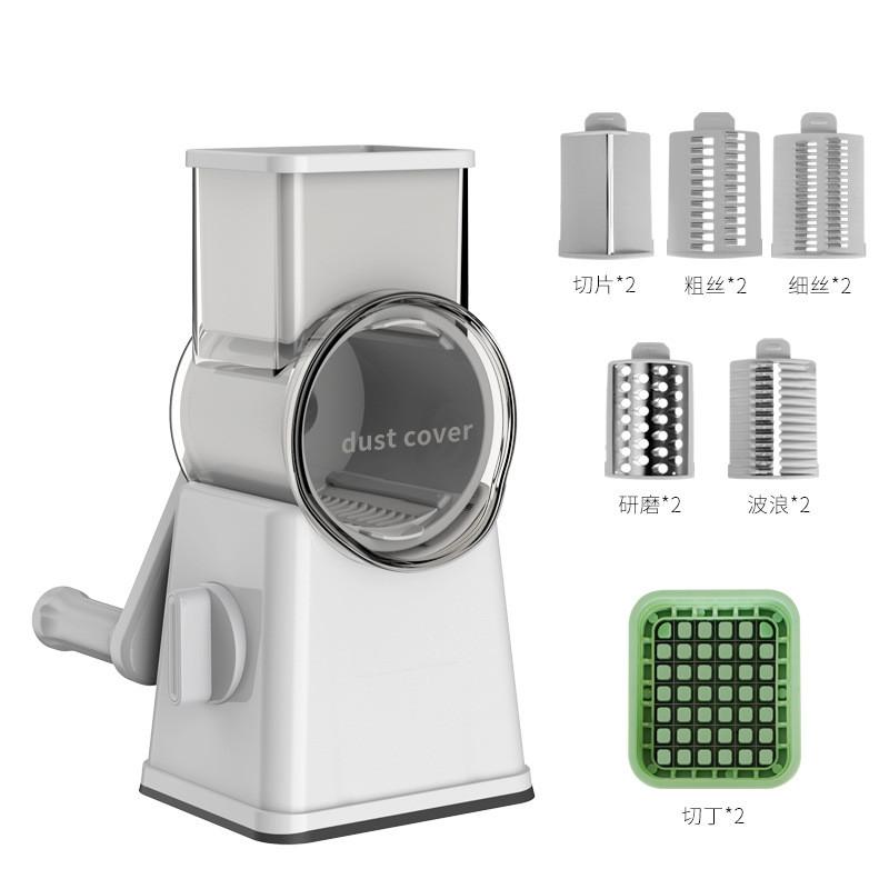 

5 в 1 Ручная роторная овощерезка-слайсер Многофункциональная барабанная овощерезка для картофеля Ручная машина для измельчения сыра белый