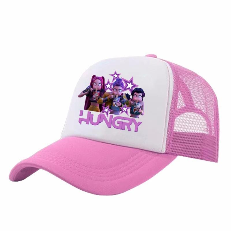 Cute Demon Hunter Girls' Baseball Cap Adjustable Casual Printed Mesh Sun Hat for Kids