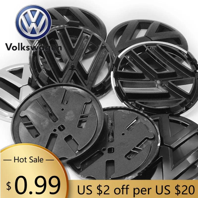 W23For VW Volkswagen Jetta MK5 Golf VW 120mm 110mm Car Logo Emblem Hood Front And Rear Tail Mark Rear Badge 6R0853600A Accessory Fo