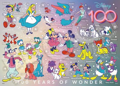 Epoch Pussel Disney 100 År av Under med och Dekorativa Bitar 500 Bitar (38x53 cm) 74-701 Lim, Spatel,