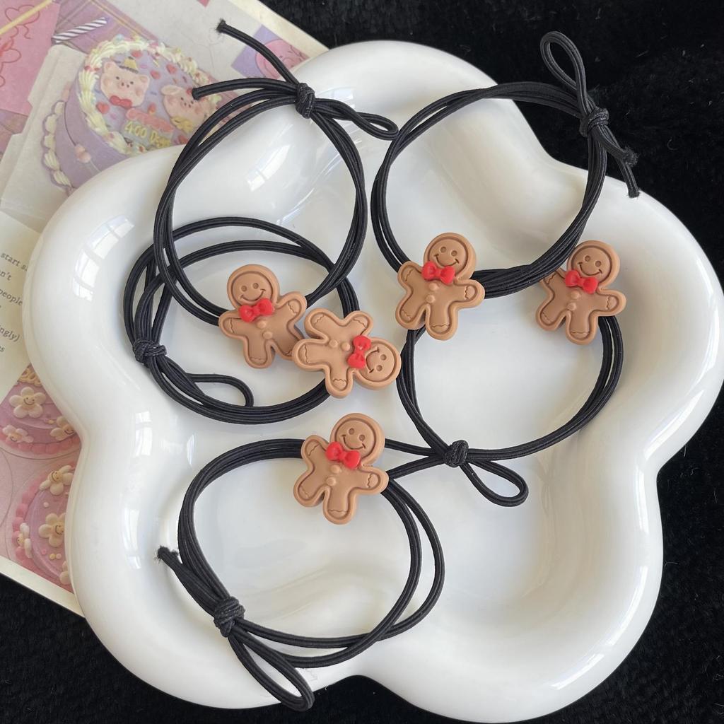 Gingerbread Man Hair Tie - Cute Christmas Cookie Ponytail Accessory