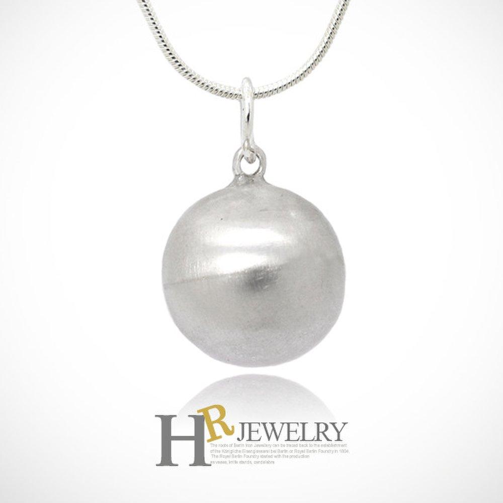 (92.5% pure silver) simple) pretty (Hr) silver 14mm ball necklace