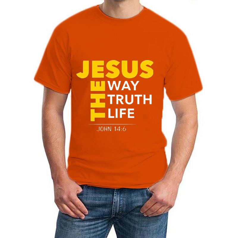 Ježíš Cesta Pravda Život Potisk Tričko Pánské Biblické Verše Oblečení Ležérní Trička s Krátkým Rukávem Léto Křesťanství Bůh Ježíš Trička