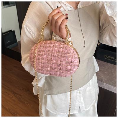 Beliebte Muscheltasche neue Promi-Dinner-Kette Umhängetasche Temperament Karomuster Hartschalen-Schultertasche