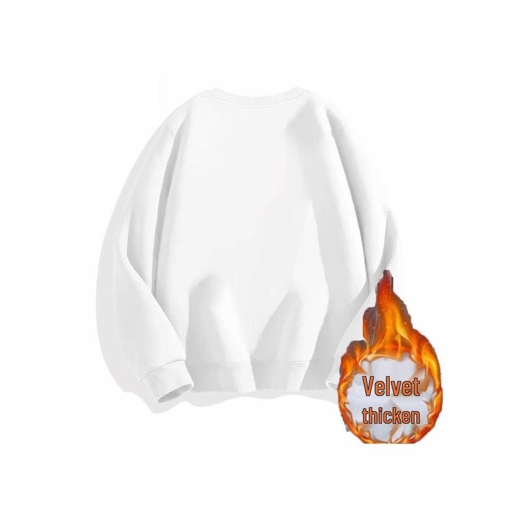 Heavyweight Unisex Crewneck Sweatshirt - Trendy Autumn/Winter, Loose Fit, Plus Velvet