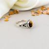 925 Sterling Silver Tiger Eye Gemstone Oval Shape Brown Ring For Women