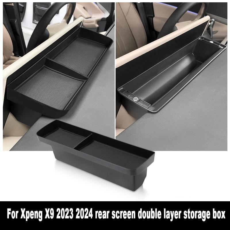 Center Console Storage Box for Xpeng X9 2025-2025 Cup Holder Dashboard Tray Organizer Tidying Black Car Interior Accessories TPE
