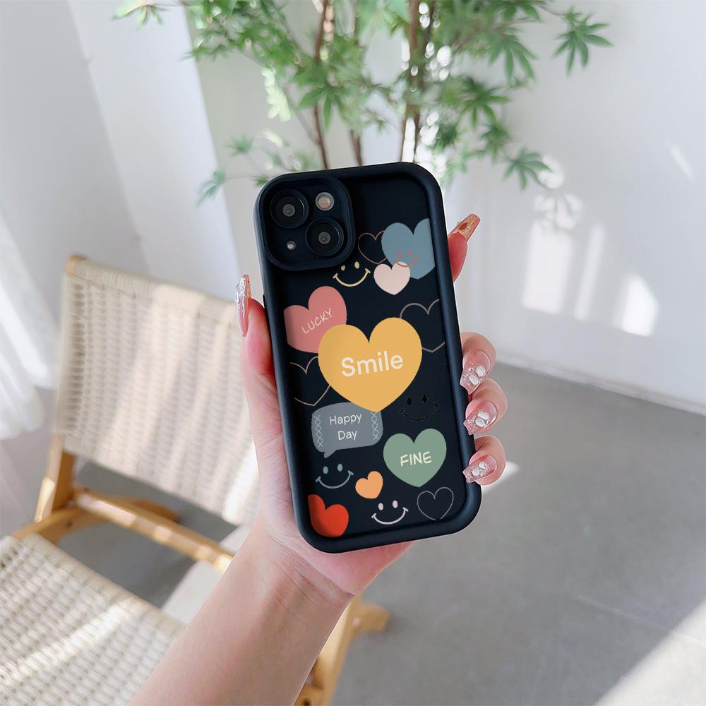 Lucky Smile Pattern Soft TPU Phone Case for iPhone 17 Air 16 15 14 Pro Max Plus 13 12 Mini 8 7 X Xs Back Cover