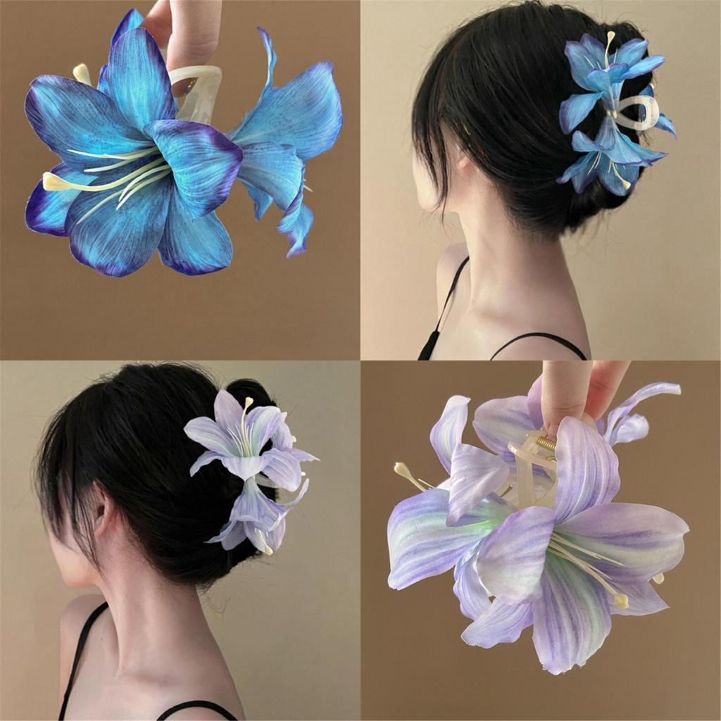 Elegant Lily Flower Hair Clip Strong Grip Hair Claw Clip With Acrylic Clamp For Women Of All Ages Various Outfit