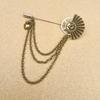 Metal Chain Steampunk Gear Lapel Pin Gothic Collar Pin Vintage Brooches  Shirt Decoration