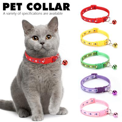 Süßes Herzmuster Haustierglöckchenhalsband Verstellbar Für Welpenhund Buntes Katze Schnallenhalsband Haustierzubehör Welpenhunde Katzen Zubehör