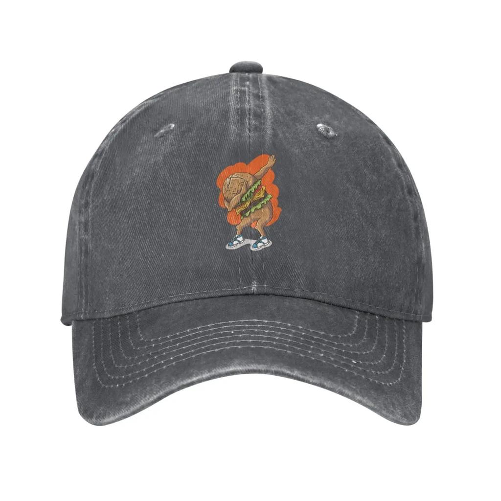 Dancing Hamburger Baseball Cap for Men Women Vintage Trucker Hat Golf Hats Dad Hats
