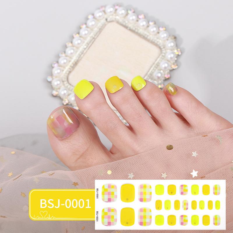 Gel Toenail Stickers Gel Manicure Stickers 3D Phototherapy Nails Semi-cured Toenail Stickers