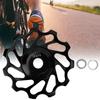 11 Teeth Mountain Bike Ceramics Wheel Rear Derailleur Guide Pulley Roller Bicycle Aluminium Alloy BearingBlack