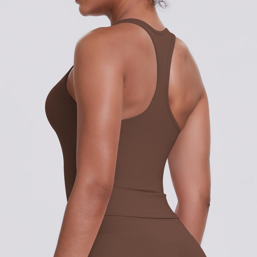 Solid Color I-shaped Brushed Beautiful Back Vest Women's Tight-fitting Quick-drying Sports Running Fitness Top Yoga Clothes