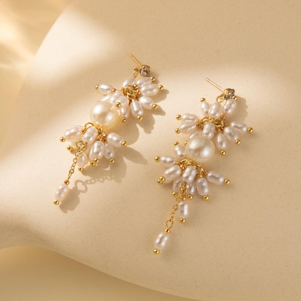Fashionable Gold 2023 Plated Geometric Tassel Earrings With Faux Pearl For Women
