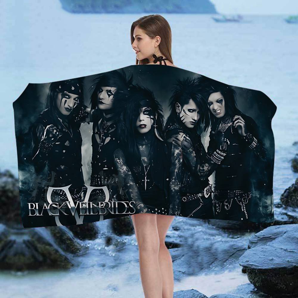 Rock Band B-Black V-Veil B-Brides Mikrofaserdecke Schnelltrocknende Strandtücher Übergröße Druck Super Saugfähiges Poolhandtuch