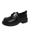 [Ushilai] French Retro Loafers Women's 2025 Spring New Soft-soled Casual Versatile Black Small Leather Shoes