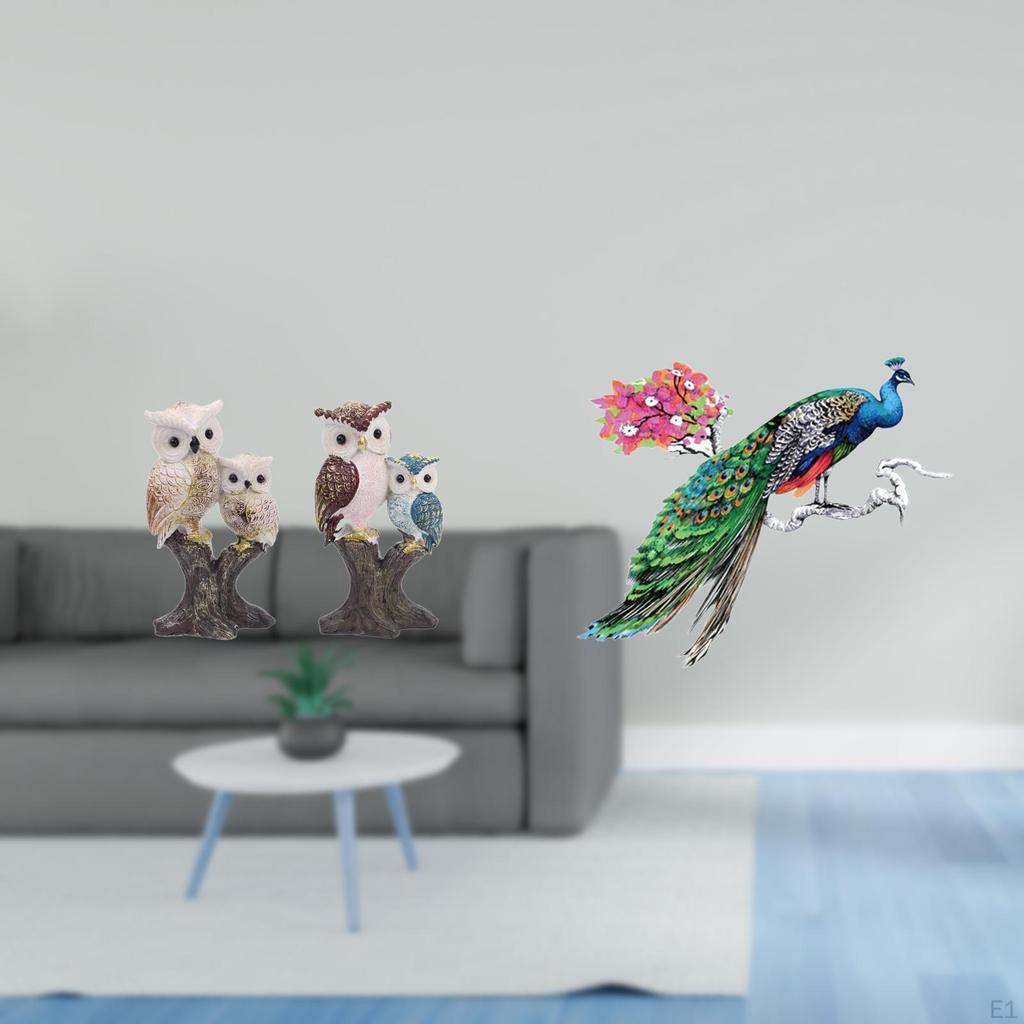 Realistic Animal Sculpture Figurine for Living Room Office Party Retro Decorative PVC Wall Sticker