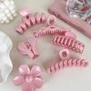 UXSL New Sweet Pink Series Hair Claw Acrylic Hairpin Geometry Barrette Crab Hair Clips Headwear for Womens Girl Hair Accessories