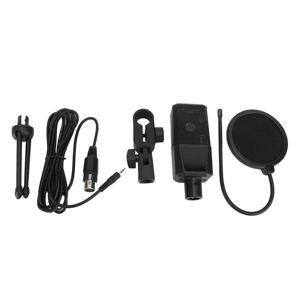 Condenser Microphone Noise Reduction Professional Condenser Mic with Tripod Stand for Live Streaming Podcasting