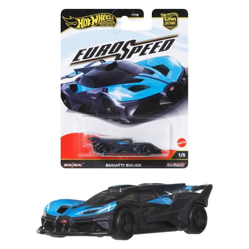 Hot Wheels Car Culture Eurospeed Bugatti Bolide Vehicle Toy Miniature Car for Ages 3 and Up, Blue, JBK79