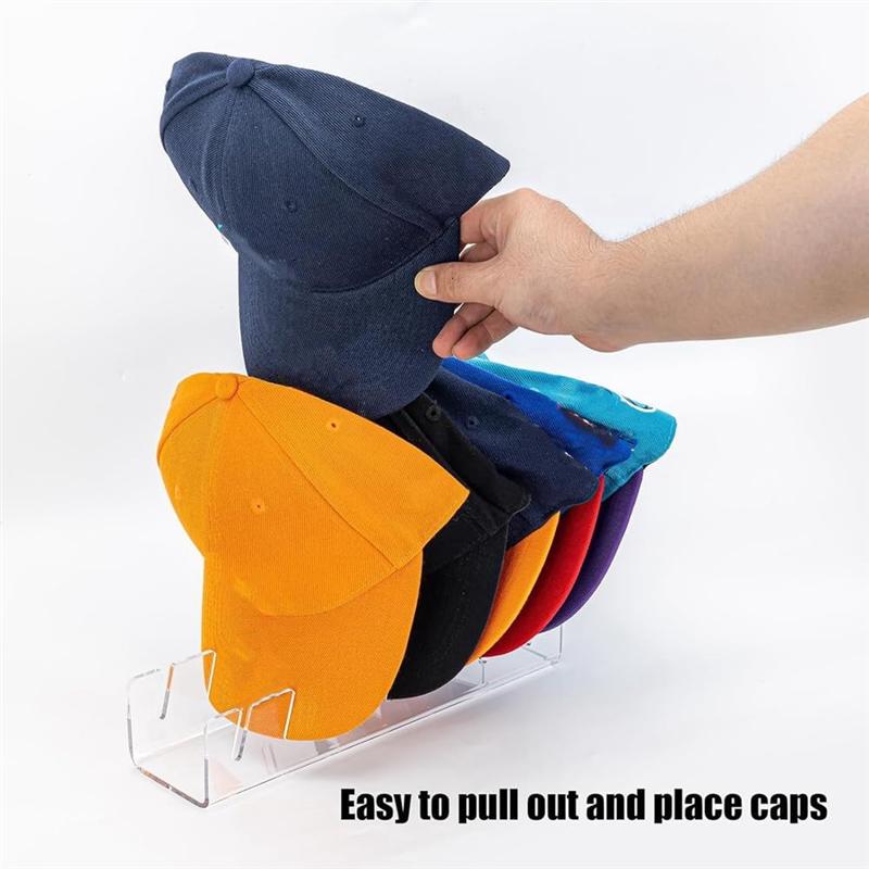A20F-Hat Stand For Baseball Caps Display Organizer No Install Acrylic Hat Holder For Baseball Caps For Bedroom, Closet