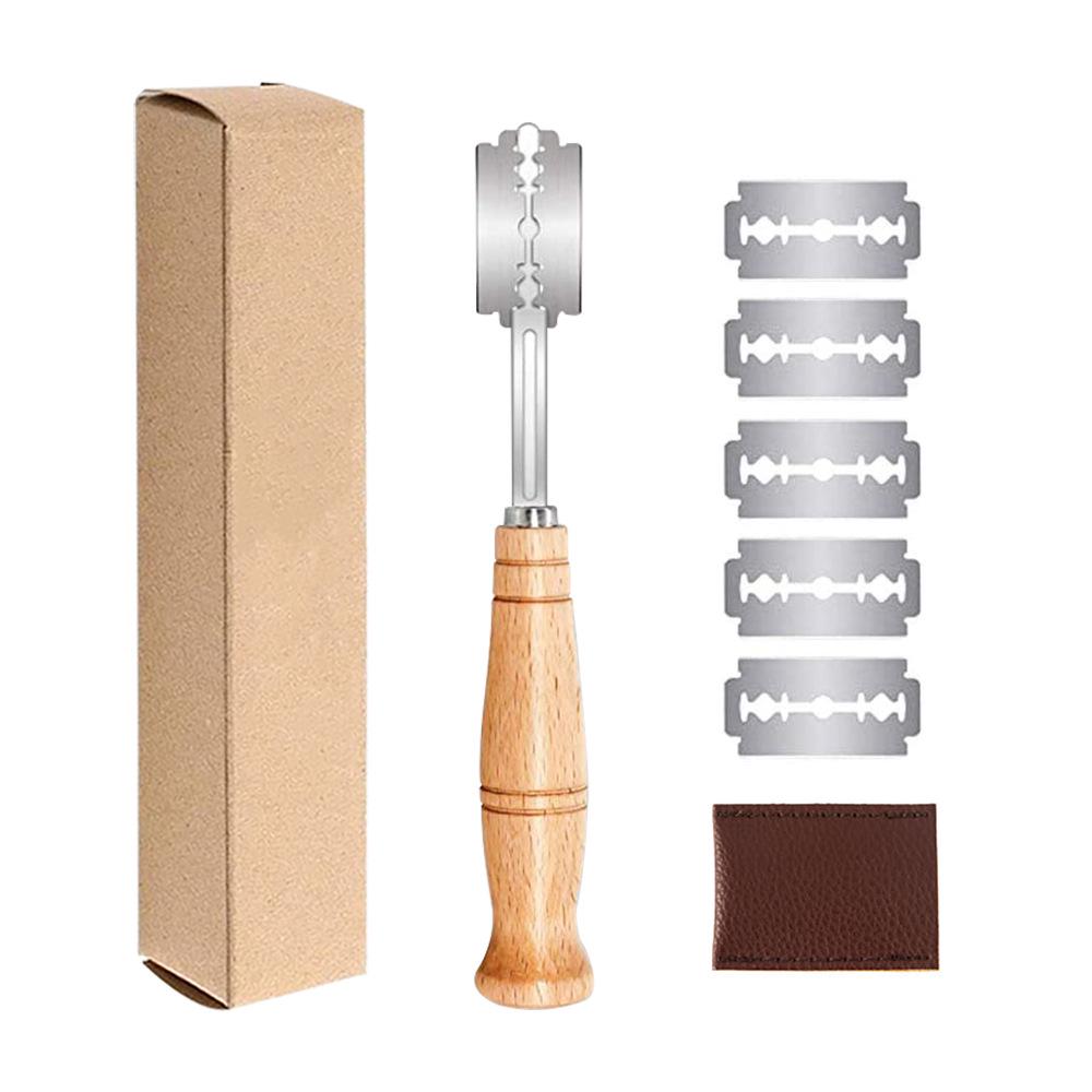 Fermentation Basket Set: Rattan Bread Basket, Scraper, Mixer & Oval Baking Tool. European Style for Artisan Bread.