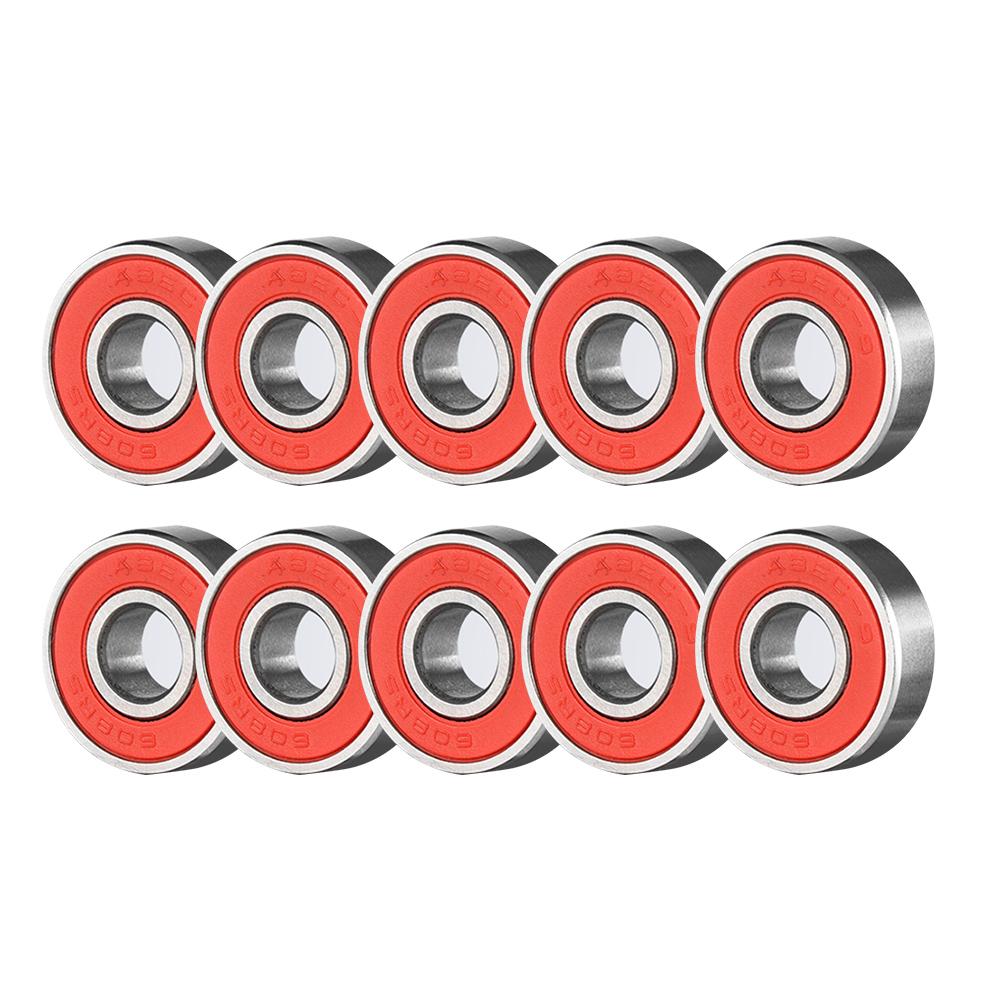 10PCS ABEC-9 608 2RS Roller Skate Wheel Bearing Anti-rust Skateboard Wheel Bearing Red Sealed 8x22x7mm Shaft