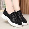 Spring Autumn Soft Leather Soft Sole Comfortable Low Heel Shoes Round Toe Breathable Casual Slip-on Hollow Mother Sneaker