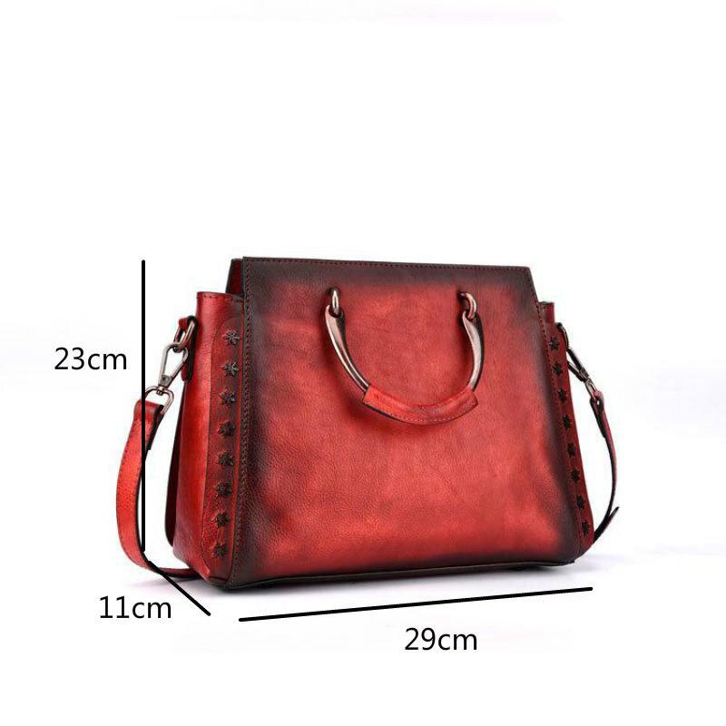 Женская сумка Johnature из натуральной кожи в стиле ретро — фото 4