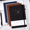 CAGIE Stylish A5 Hardcover Notebook, Cute 8mm Ruled Classic Notebook, Journal, Business Notebook, 14.5cm X 21cm, with Pen Holder, Black