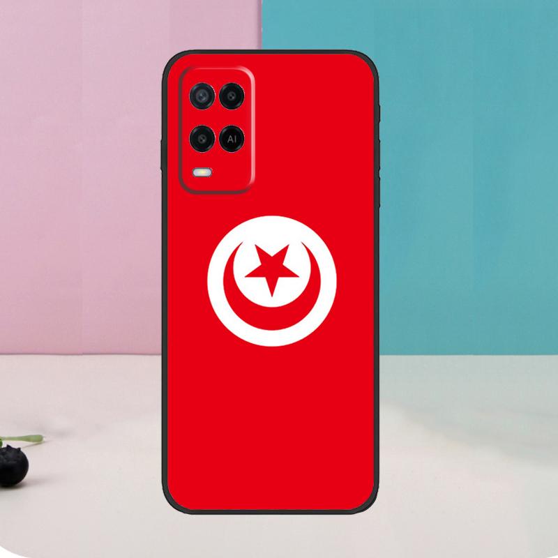 Tunisia Flag Map For OPPO A74 A94 A54 A58 A78 A98 A5 A9 A53 A15 A52 A72 A17 A57 A77 A16 A76 A96 A57S Case