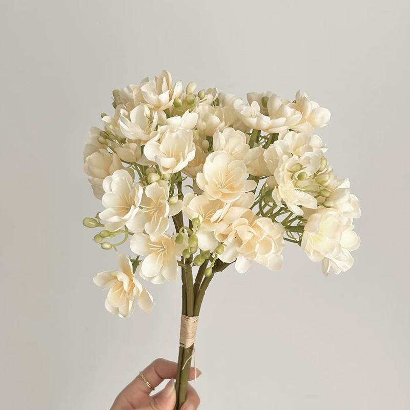 4pcs/bundle Fake Flower Elegant Silk Flower Home Vase Decor Simulated Jasmine Flower Home Hotel Shopping Mall Decoration 40cm