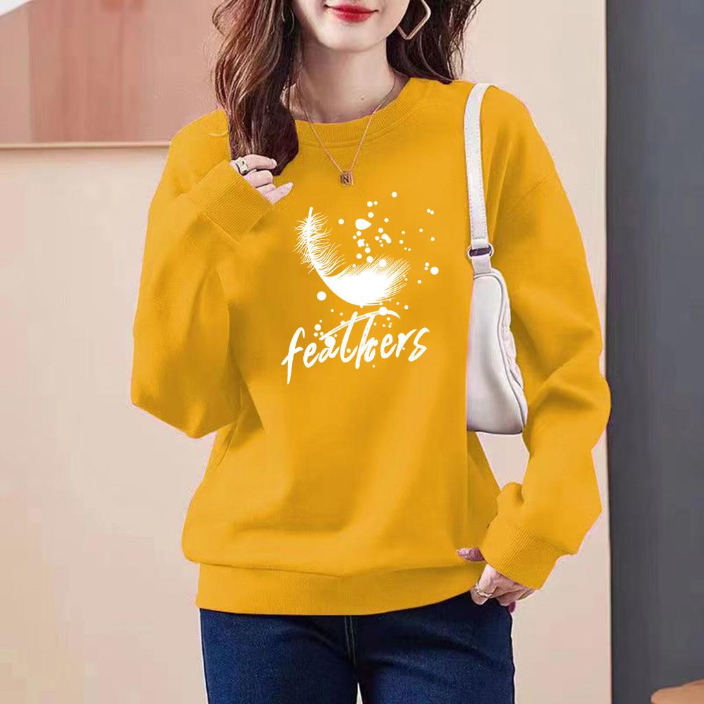 Warm Round Neck Sweatshirt for Women's Outer Wear Ins Trendy Autumn Winter New Loose Student Versatile Bottoming Top