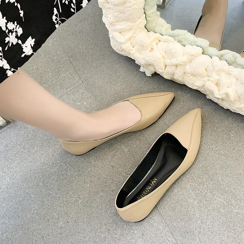 Flat shoes women's 2025 early spring new pointed flat Doudou shoes Internet celebrity soft leather soft sole versatile ladyshoes tide