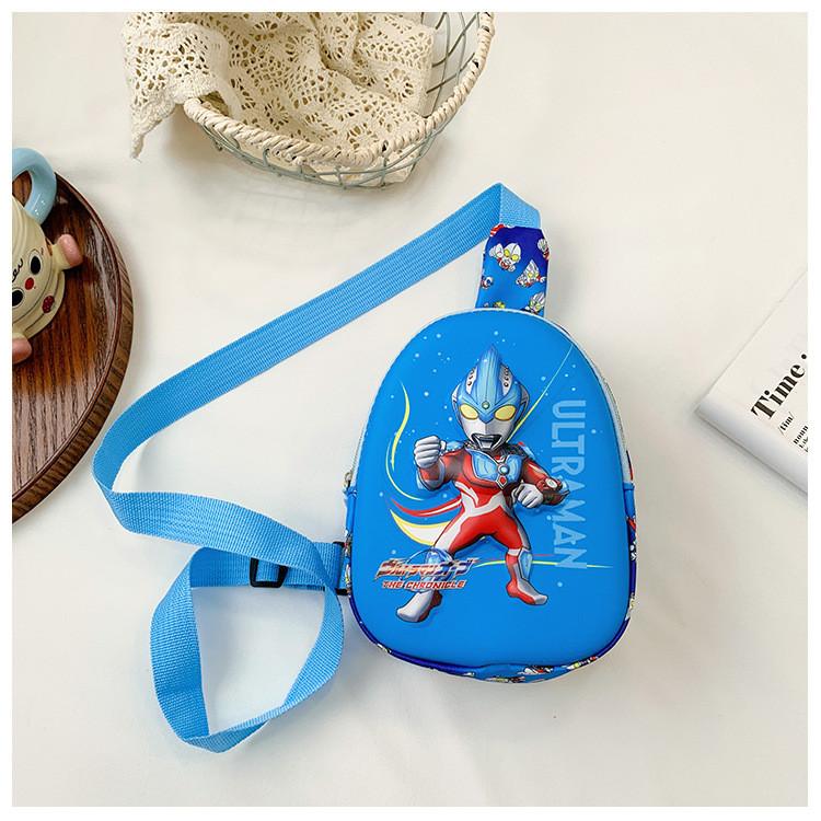 

Принтованная сумка через плечо с мультяшным супергероем, нагрудная сумка, для улицы, повседневная Blue Ultraman