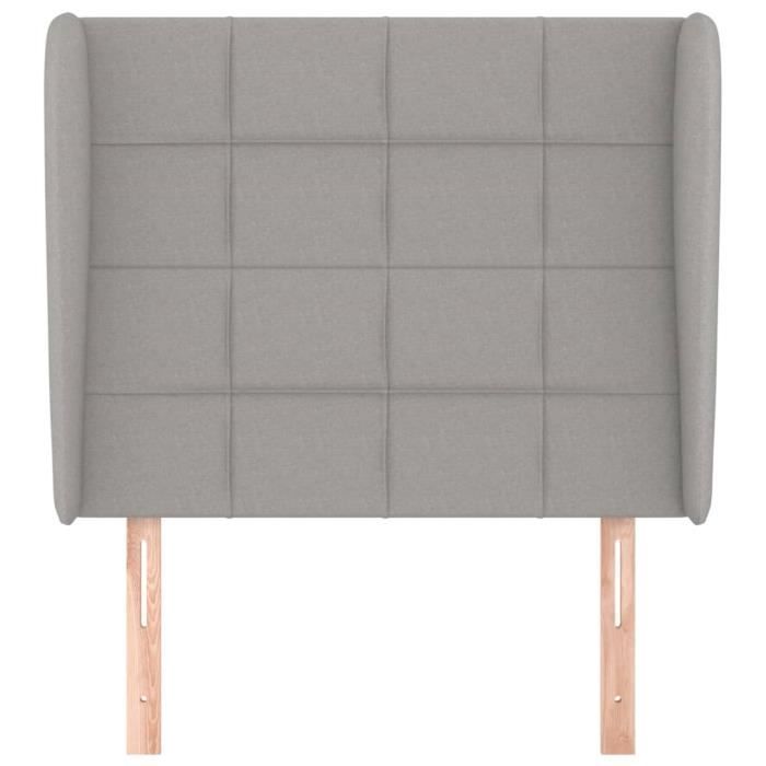 VidaXL Tête de lit avec oreilles Gris clair 83x23x118-128 cm Tissu3117930